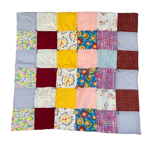 Curious George Patchwork Baby Blanket - Picture 1 of 7